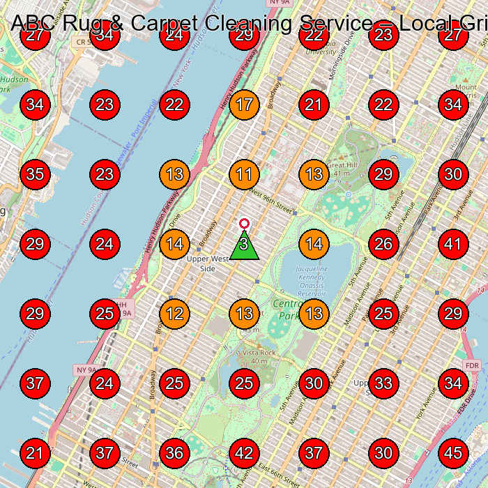 ABC Rug & Carpet Cleaning Service GeoGrid visibility map for Carpet Cleaning Service in None